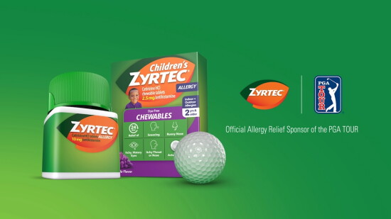 Embalagens da Zyrtec e Zyrtec Infantil destacam patrocínio ao PGA&nbsp;TOUR